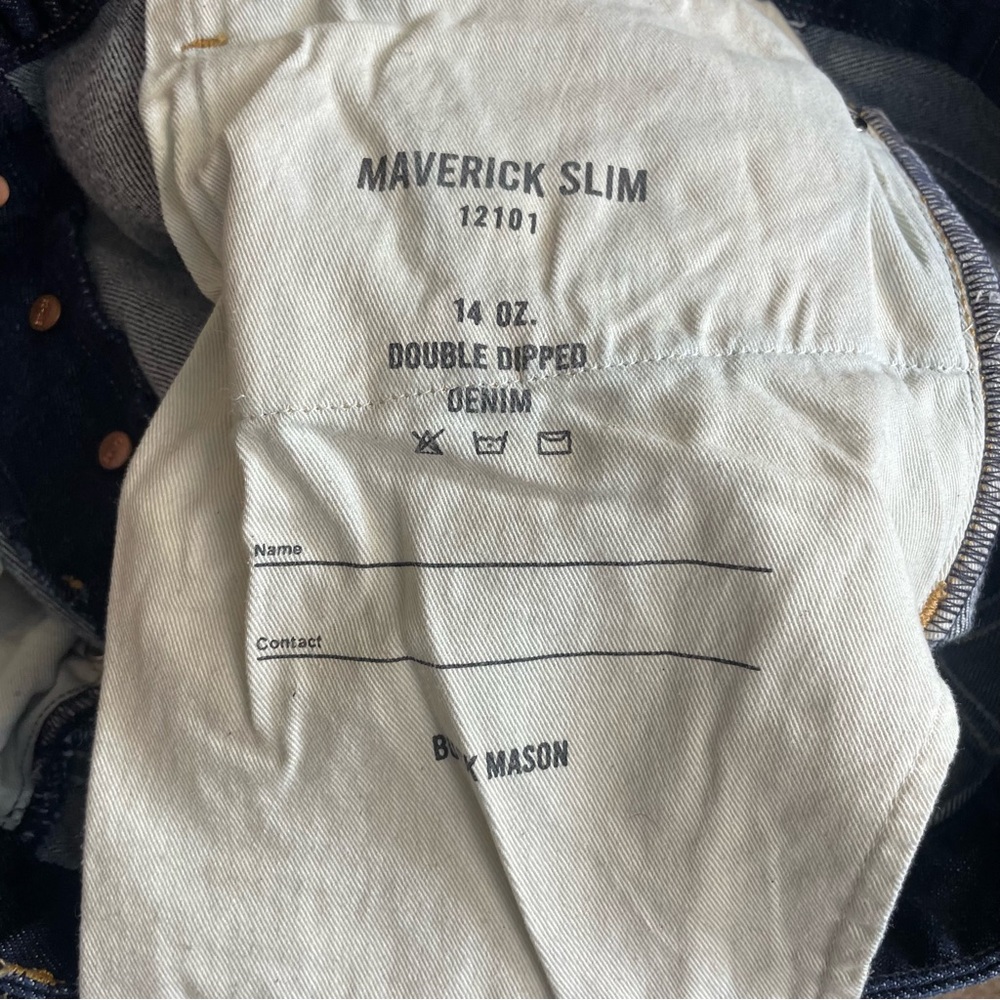 Buck Mason Maverick Slim denim jeans 36. - Picture 8 of 12